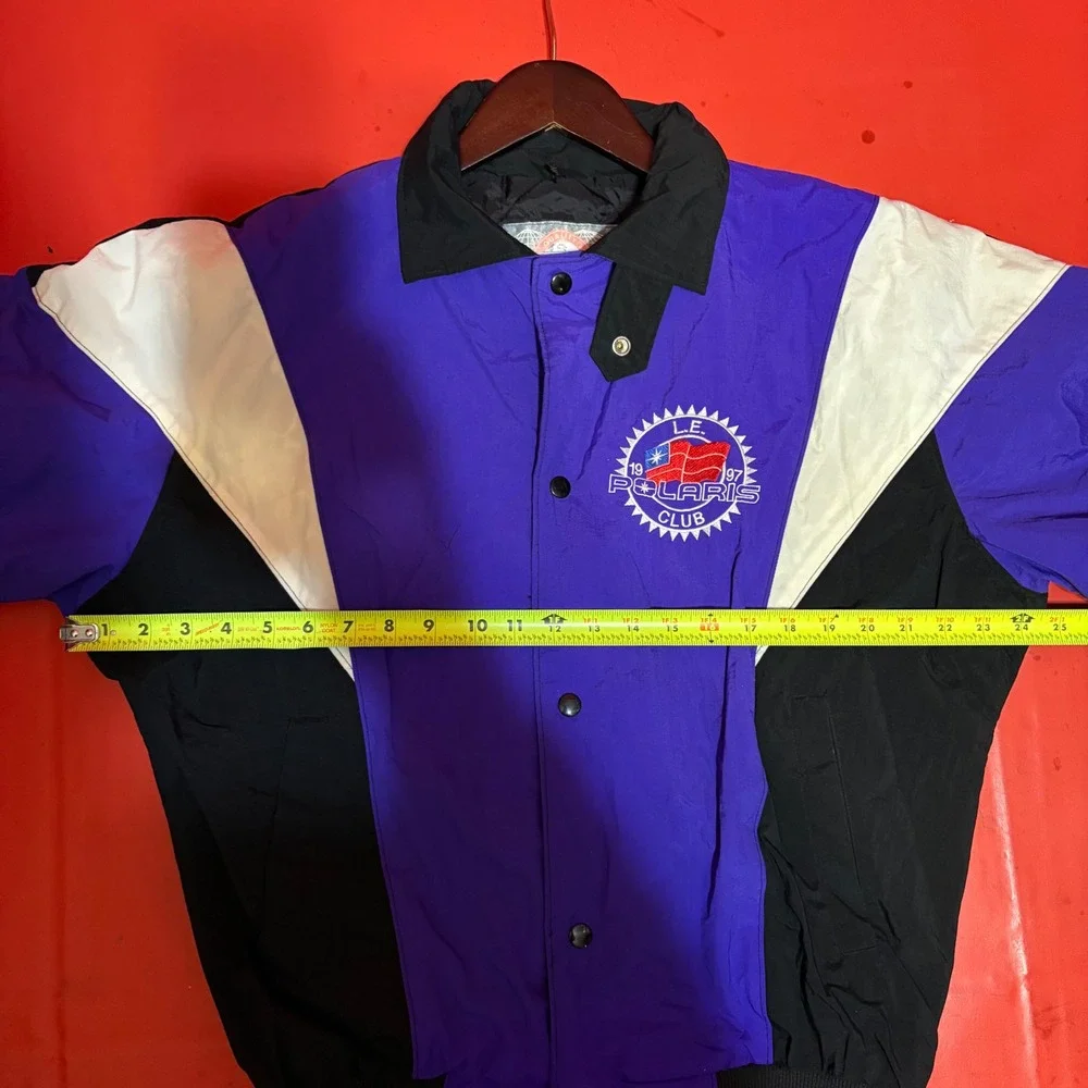 Vintage 90s Polaris L.E. Club Bomber Jacket Purple Black White Mens‎ M/M - Picture 6 of 8